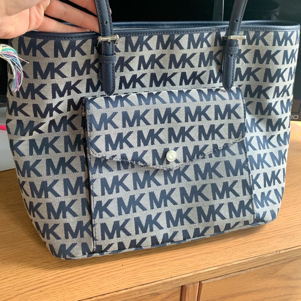 Blue and Grey Michael Kors Tote
